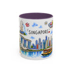 Singapore Illustrated Travel Mug | City Souvenir Accent Coffee Mug | 11oz 15oz Ceramic Cup