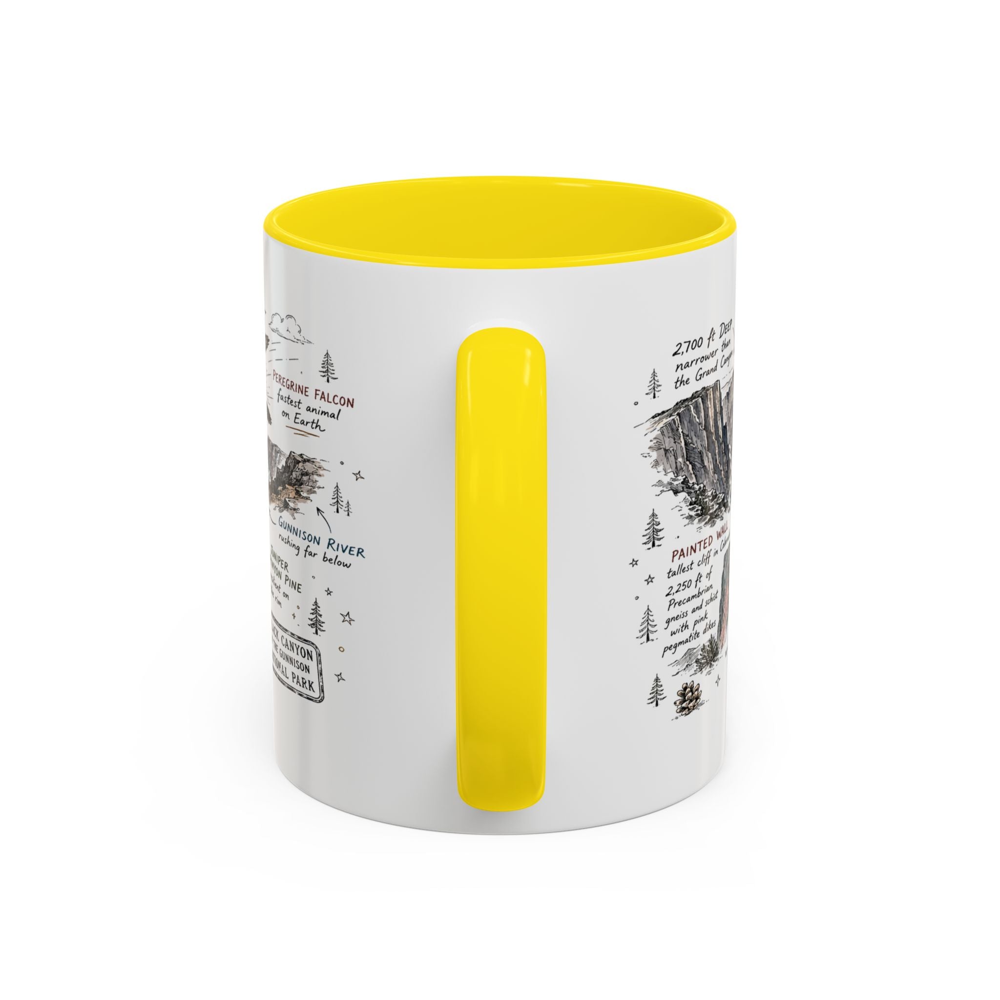 Black Canyon of the Gunnison National Park Coffee Mug | Colorado Deep Canyon Hiking Gift | Accent Color Ceramic 11oz 15oz