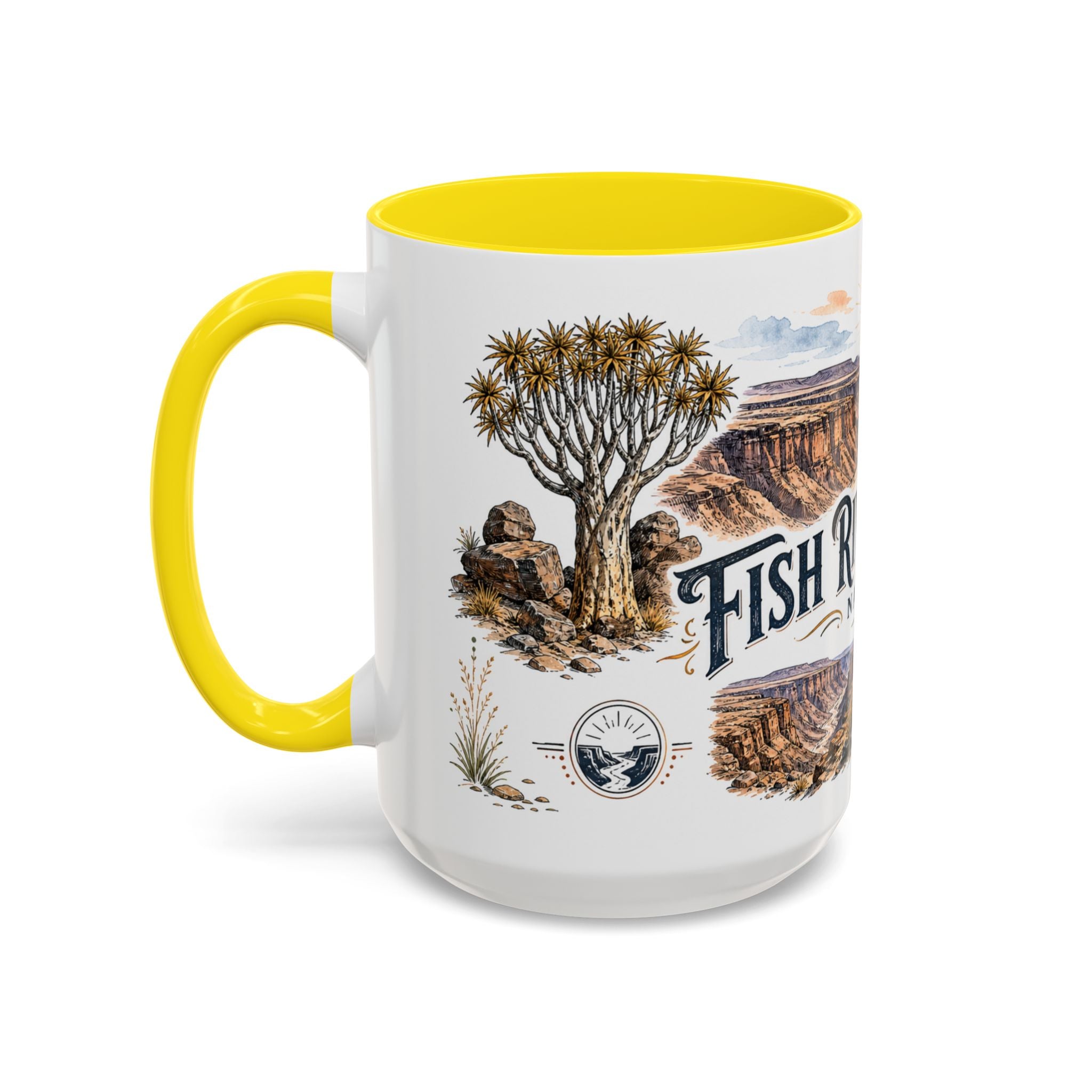 Fish River Canyon Mug, Namibia Travel Souvenir, Bucket List Gift, Accent Ceramic Coffee Mug 11oz 15oz