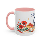 Scorpio Zodiac Coffee Mug | Scorpion and Desert Design | Astrology Birthday Gift | 11 oz 15 oz Ceramic Accent Mug
