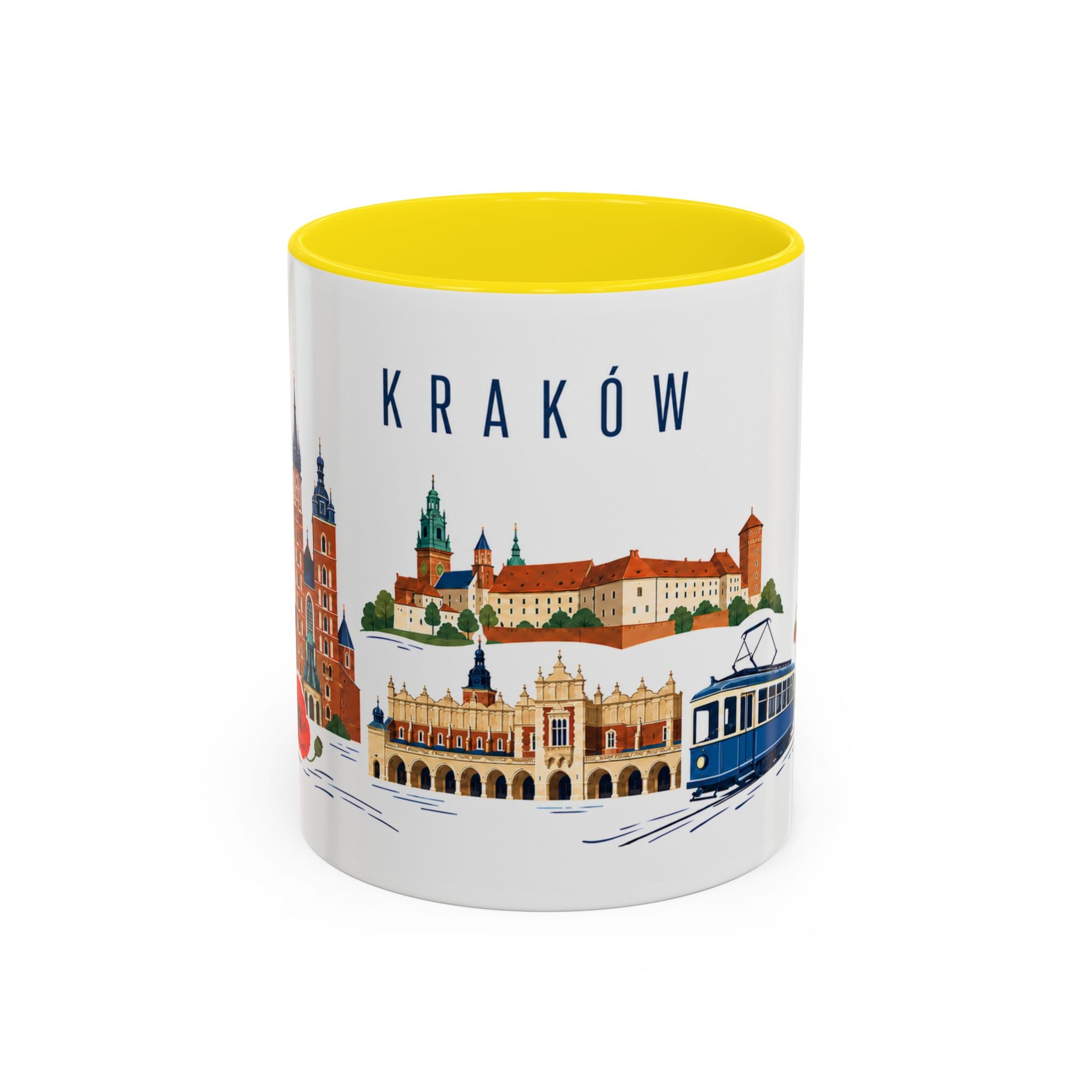 Kraków Coffee Mug | Poland Travel Souvenir | Porcelain Decal City Gift | 11oz 15oz Accent Mug