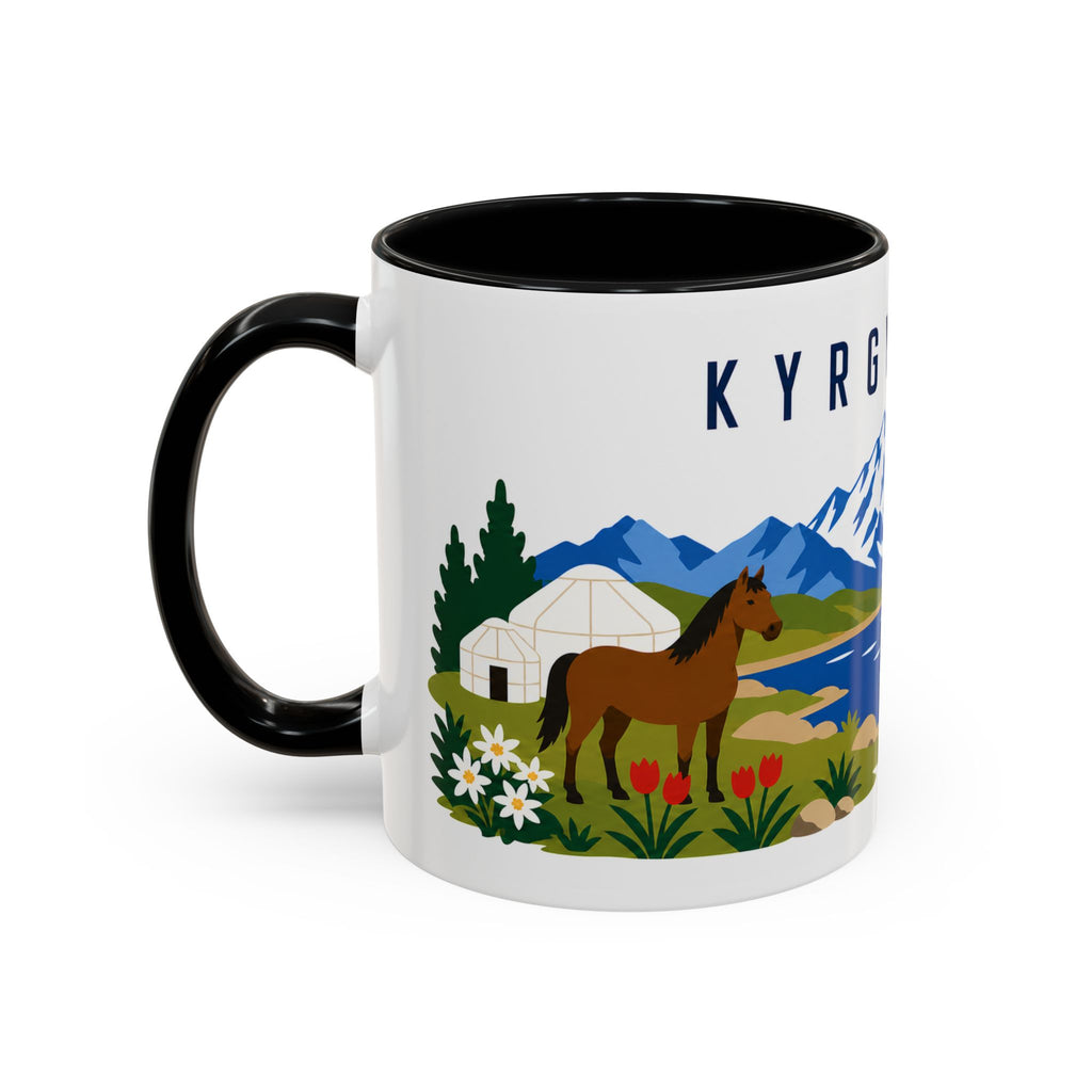 Kyrgyzstan Coffee Mug | Travel Souvenir Accent Mug | Country Gift Ceramic Cup 11oz 15oz