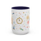 New Year Midnight Mug | Candle Firework Watercolor Party Gift | Accent Cup 11oz 15oz