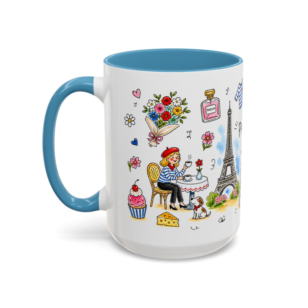 Paris Travel Mug | European City Souvenir Accent Coffee Mug | 11oz 15oz Ceramic Cup