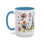 Paris Travel Mug | European City Souvenir Accent Coffee Mug | 11oz 15oz Ceramic Cup
