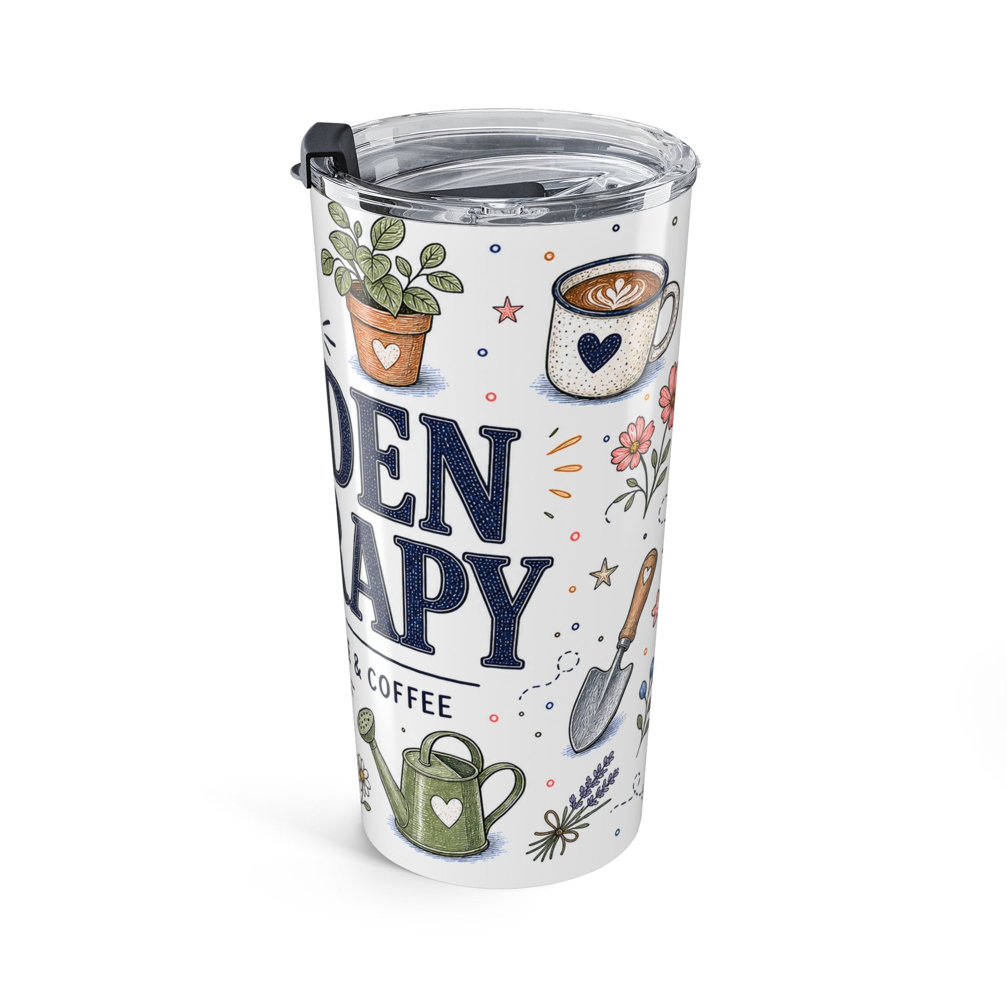 Garden Therapy 20oz Tumbler | Gardener Gift | Insulated Stainless Steel Travel Cup