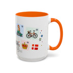 Copenhagen Coffee Mug | Postage Stamp Collage Mug | Travel Souvenir Accent Cup 11oz 15oz