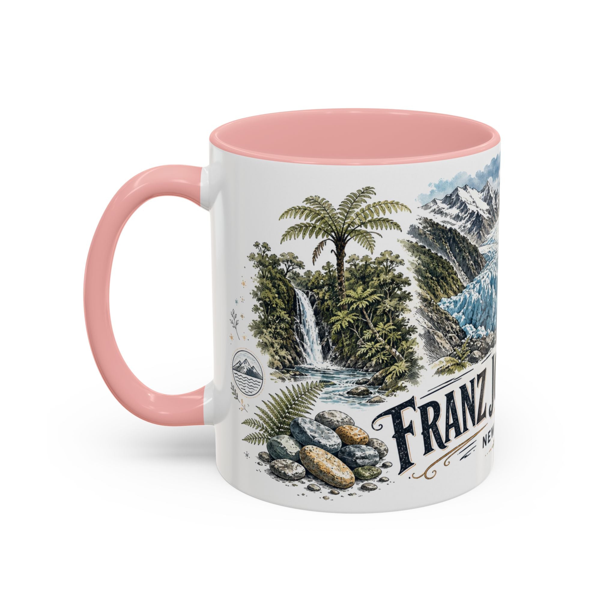 Franz Josef Glacier Mug, New Zealand Travel Souvenir, Bucket List Gift, Accent Ceramic Coffee Mug 11oz 15oz