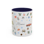 Miami Christmas Mug | Watercolor Art Deco City Souvenir (11oz/15oz)
