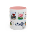 Hanoi Coffee Mug | Postage Stamp Collage Mug | Travel Souvenir Accent Cup 11oz 15oz