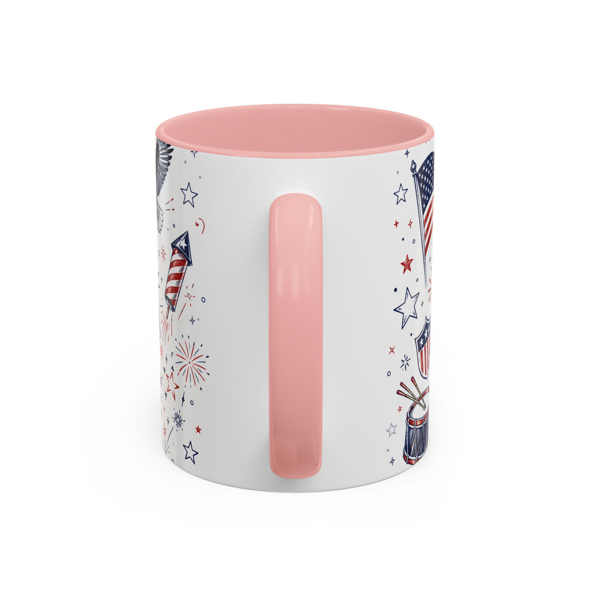 Land of the Free Coffee Mug | Home of the Brave 4th of July Gift | Accent Color Ceramic 11oz 15oz
