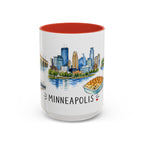 Minneapolis Illustrated Travel Mug | City Souvenir Accent Coffee Mug | 11oz 15oz Ceramic Cup