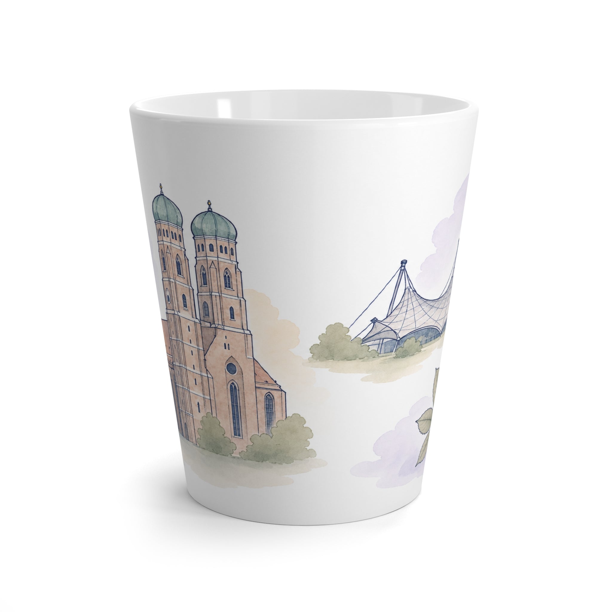 Munich Latte Mug | Watercolor City Travel Mug | 12 oz Ceramic Souvenir Gift