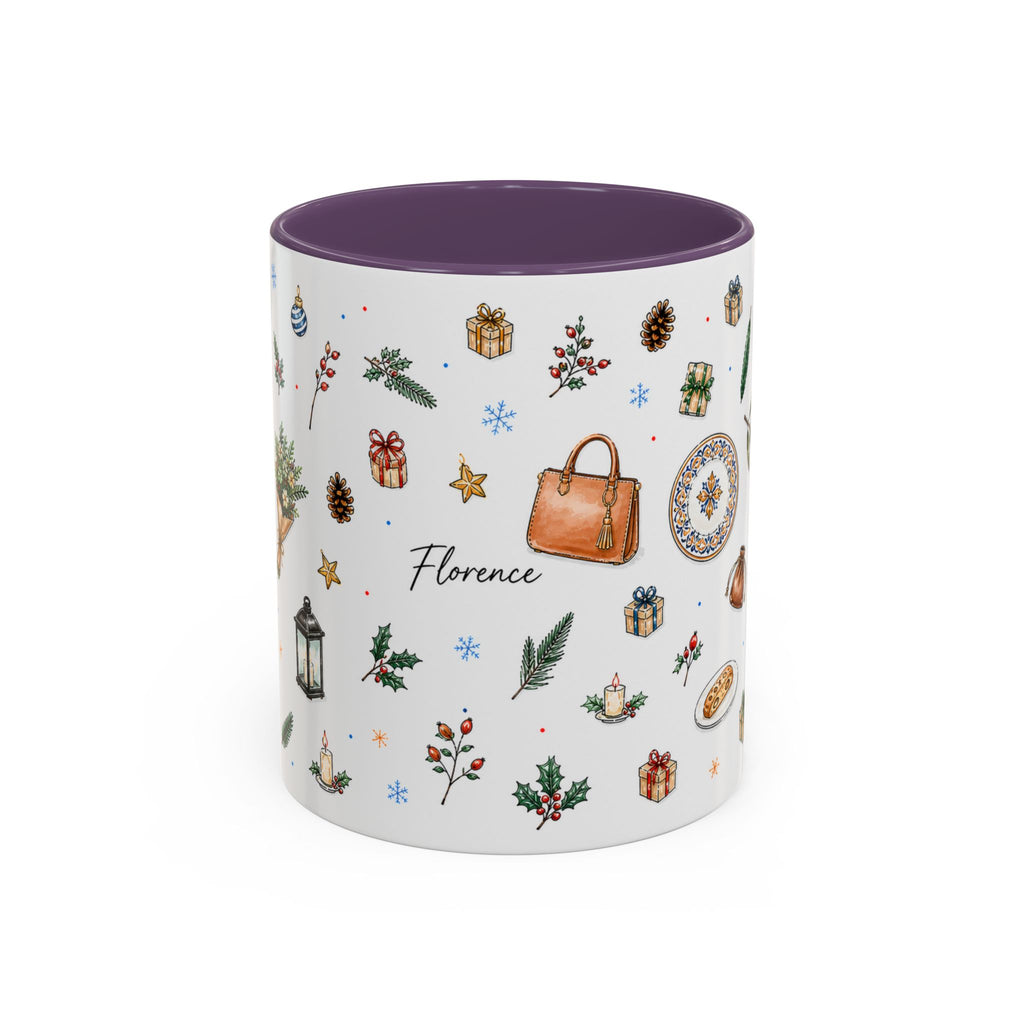 Florence Christmas Mug | Watercolor City Souvenir | Ceramic Coffee Cup (11oz 15oz)