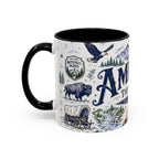 America the Beautiful Coffee Mug | Patriotic USA Gift | Accent Color Ceramic 11oz 15oz