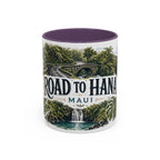 Road to Hana Mug, Maui Travel Souvenir, Bucket List Gift, Accent Ceramic Coffee Mug 11oz 15oz