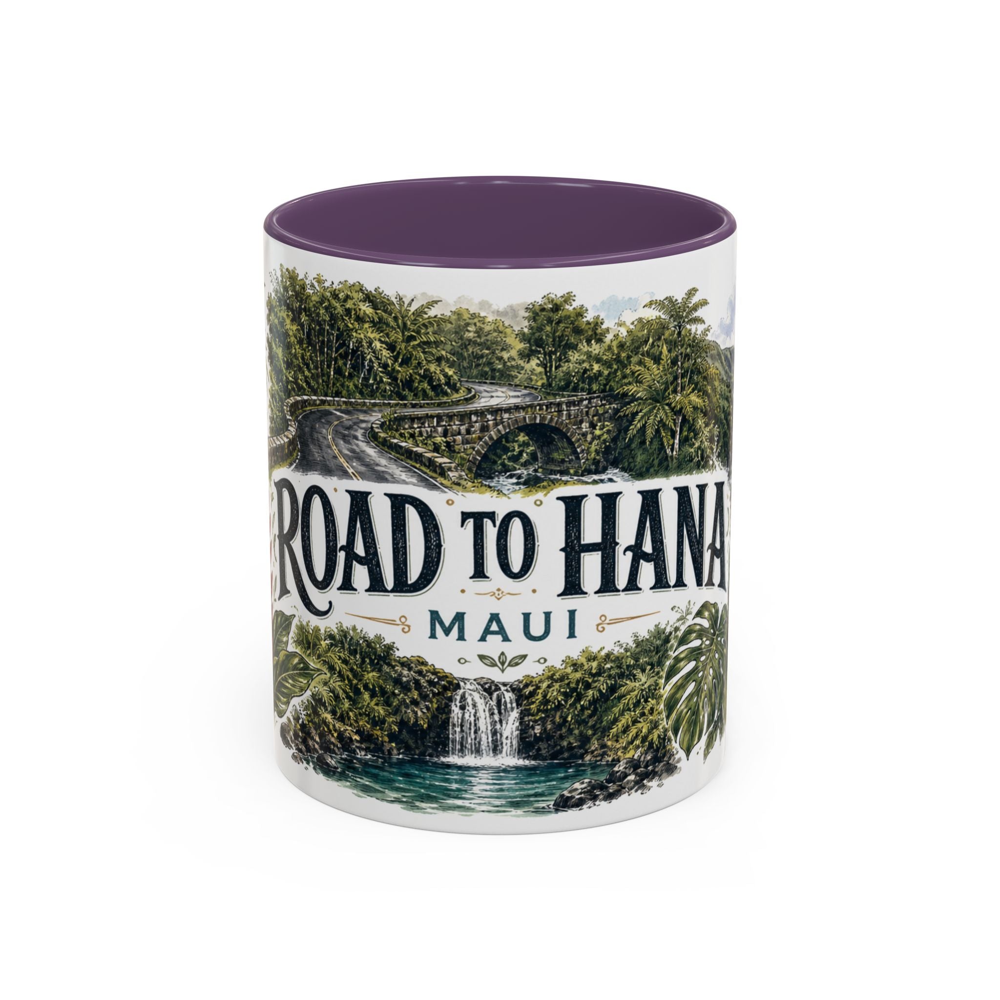 Road to Hana Mug, Maui Travel Souvenir, Bucket List Gift, Accent Ceramic Coffee Mug 11oz 15oz