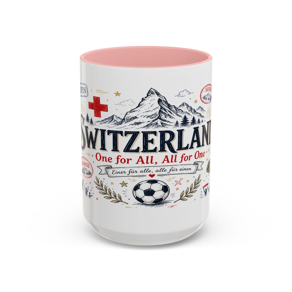 Switzerland Coffee Mug | World Cup Soccer Fan Gift | Accent Color Ceramic 11oz 15oz