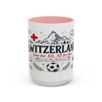 Switzerland Coffee Mug | World Cup Soccer Fan Gift | Accent Color Ceramic 11oz 15oz