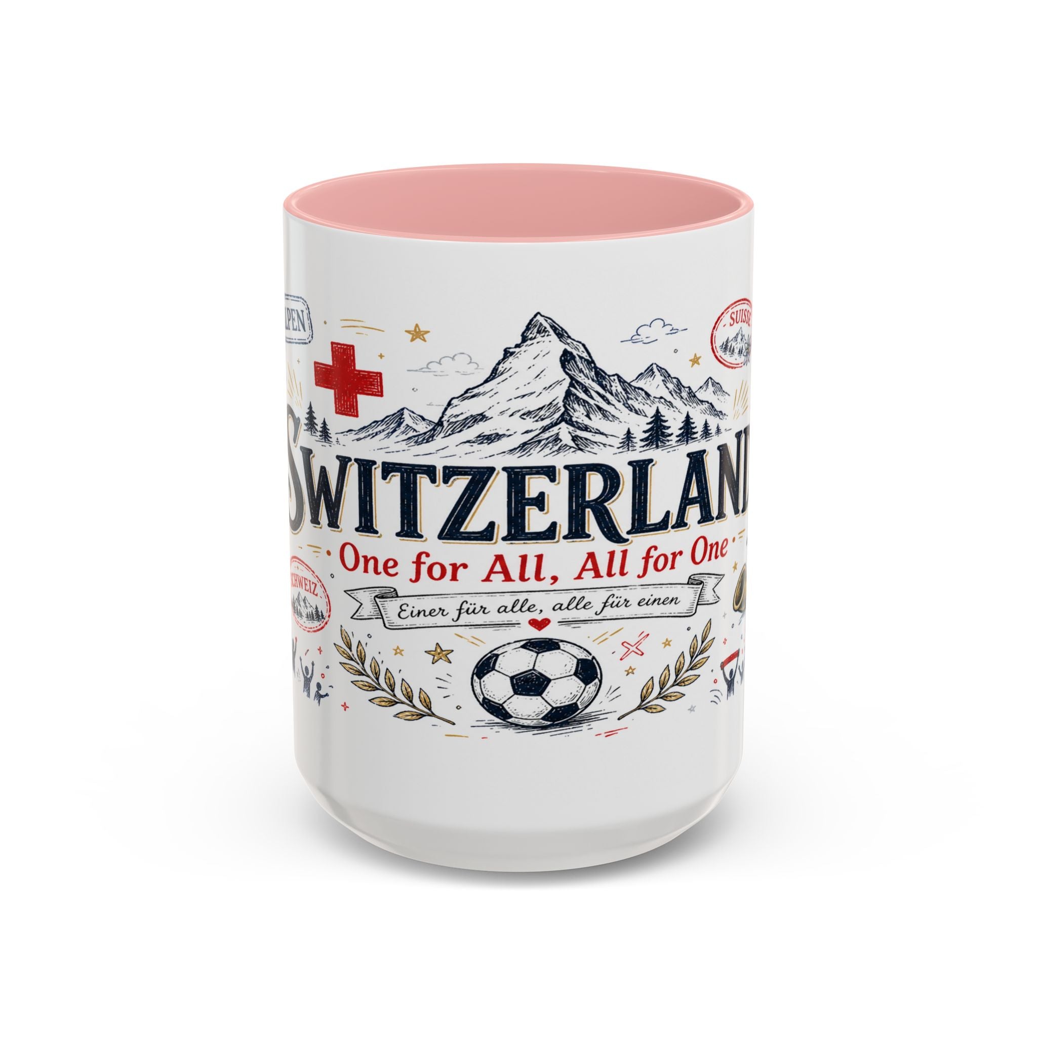 Switzerland Coffee Mug | World Cup Soccer Fan Gift | Accent Color Ceramic 11oz 15oz