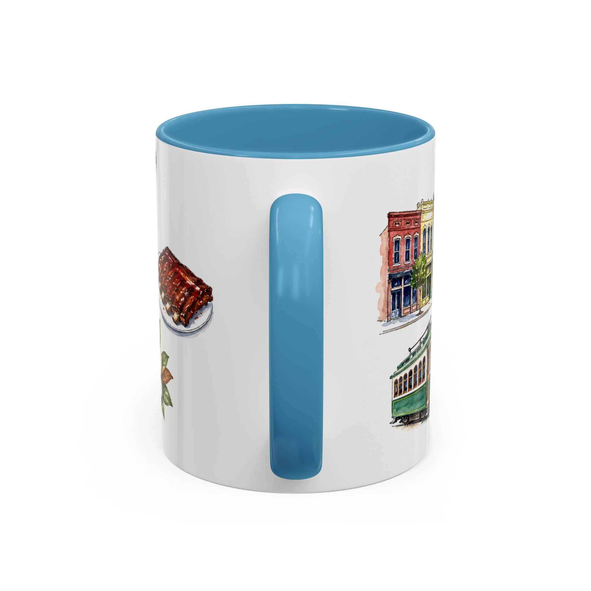 Memphis Illustrated Travel Mug | City Souvenir Accent Coffee Mug | 11oz 15oz Ceramic Cup