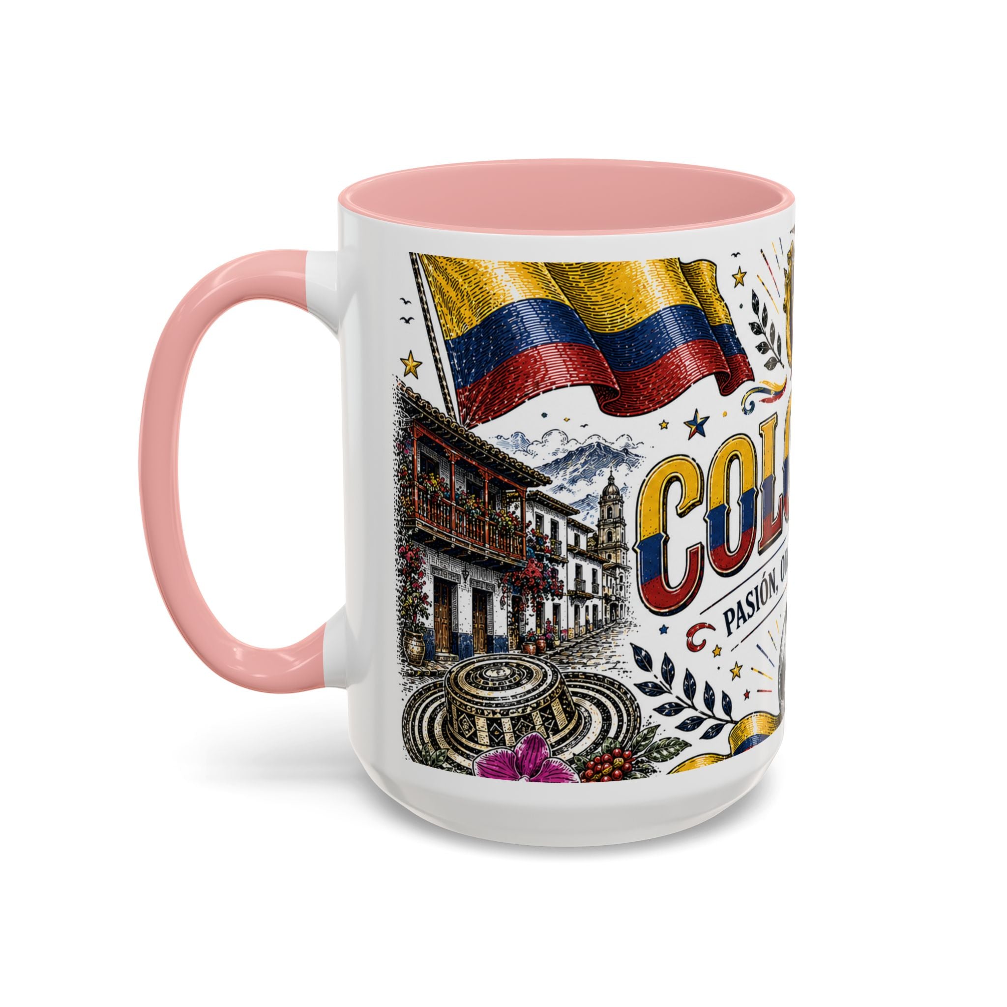 Colombia Soccer Coffee Mug | World Cup Fan Gift | Accent Color Ceramic 11oz 15oz Match Day Cup