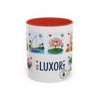 Luxor Coffee Mug | Postage Stamp Collage Mug | Travel Souvenir Accent Cup 11oz 15oz