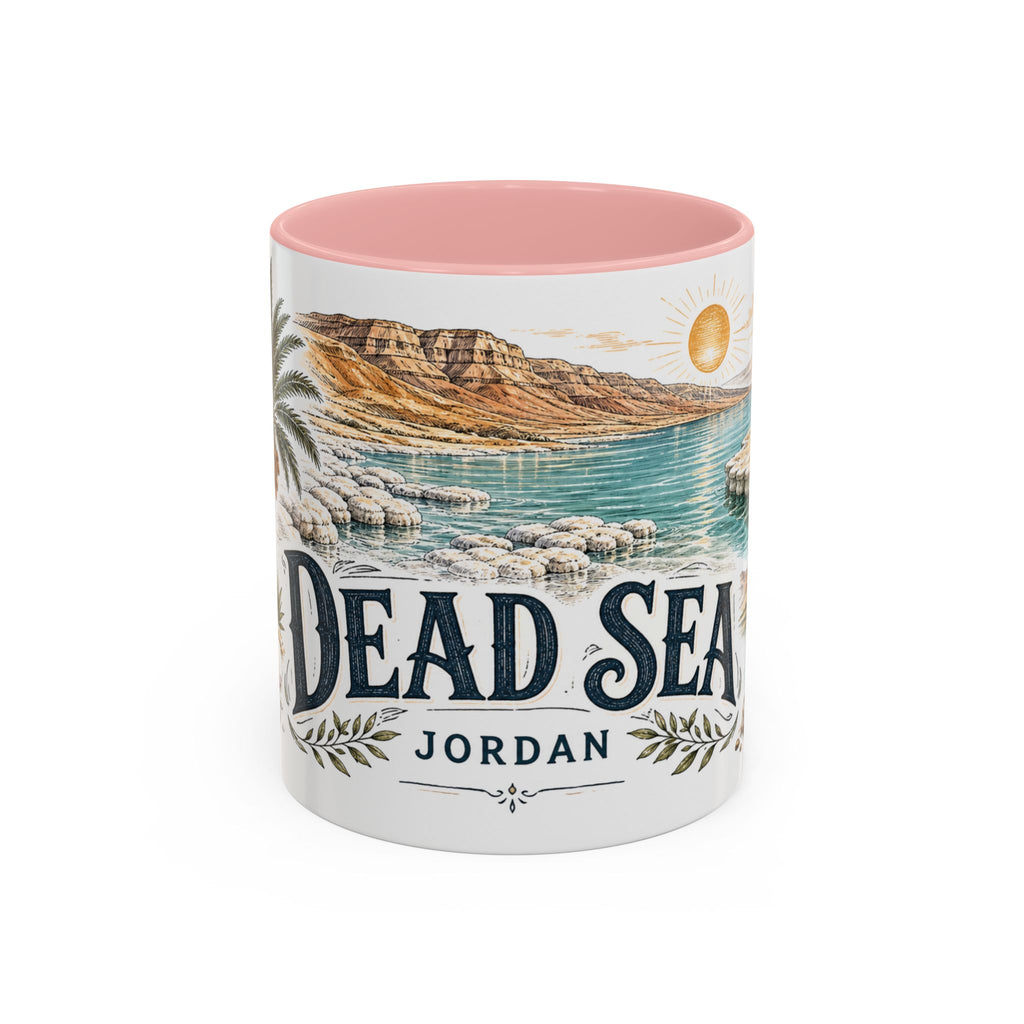 Dead Sea Mug, Jordan Travel Souvenir, Bucket List Gift, Accent Ceramic Coffee Mug 11oz 15oz