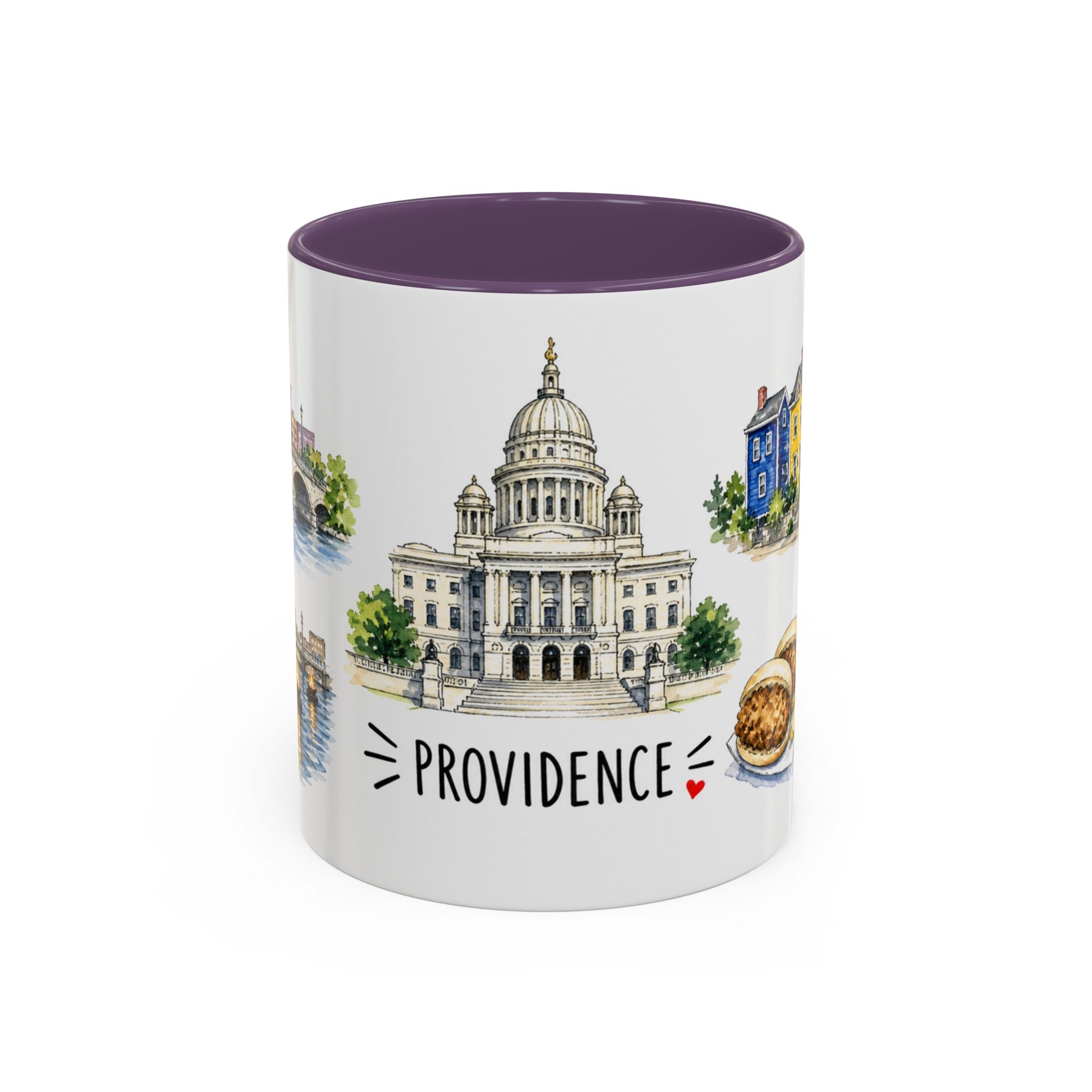 Providence Illustrated Travel Mug | City Souvenir Accent Coffee Mug | 11oz 15oz Ceramic Cup