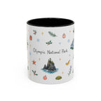 Olympic National Park Christmas Mug | Watercolor Travel Souvenir | Holiday Gift | Accent Ceramic Coffee Cup 11oz 15oz