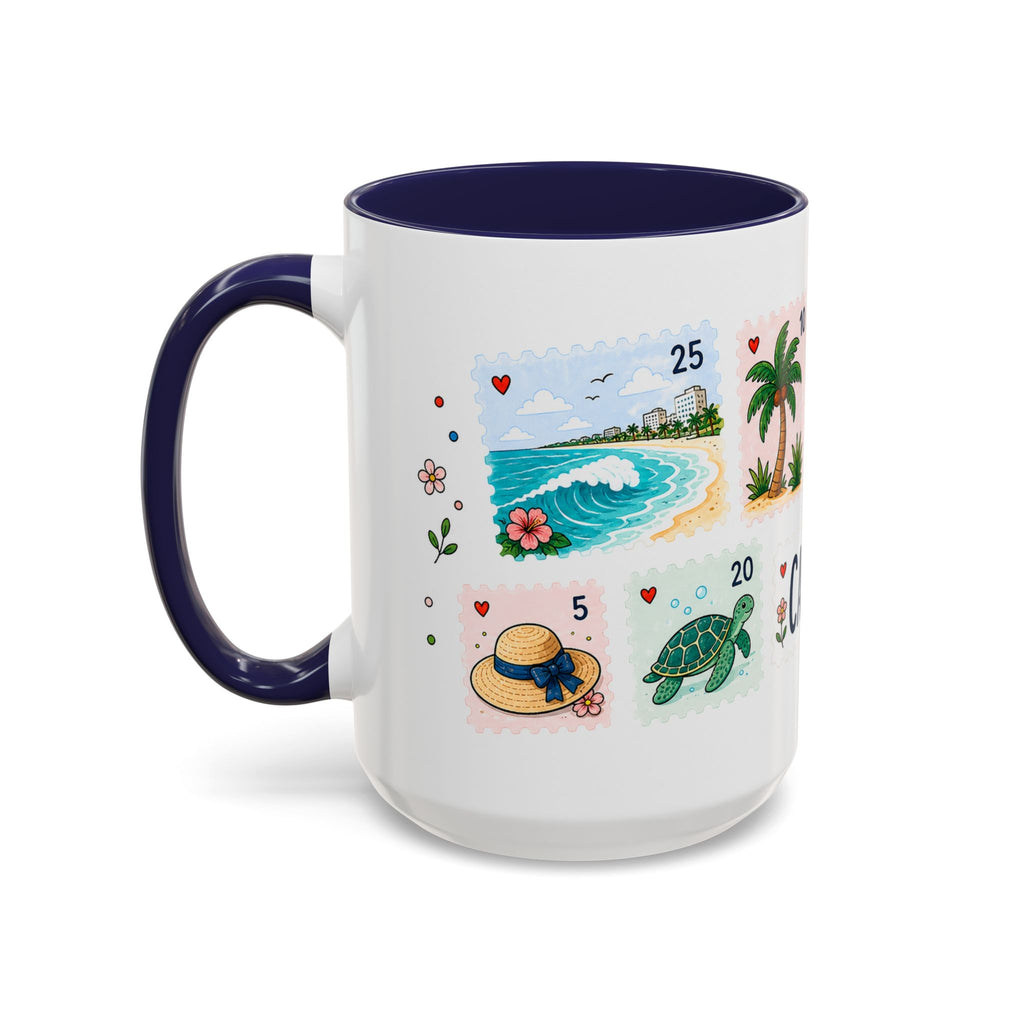 Cancun Coffee Mug | Postage Stamp Collage Mug | Travel Souvenir Accent Cup 11oz 15oz