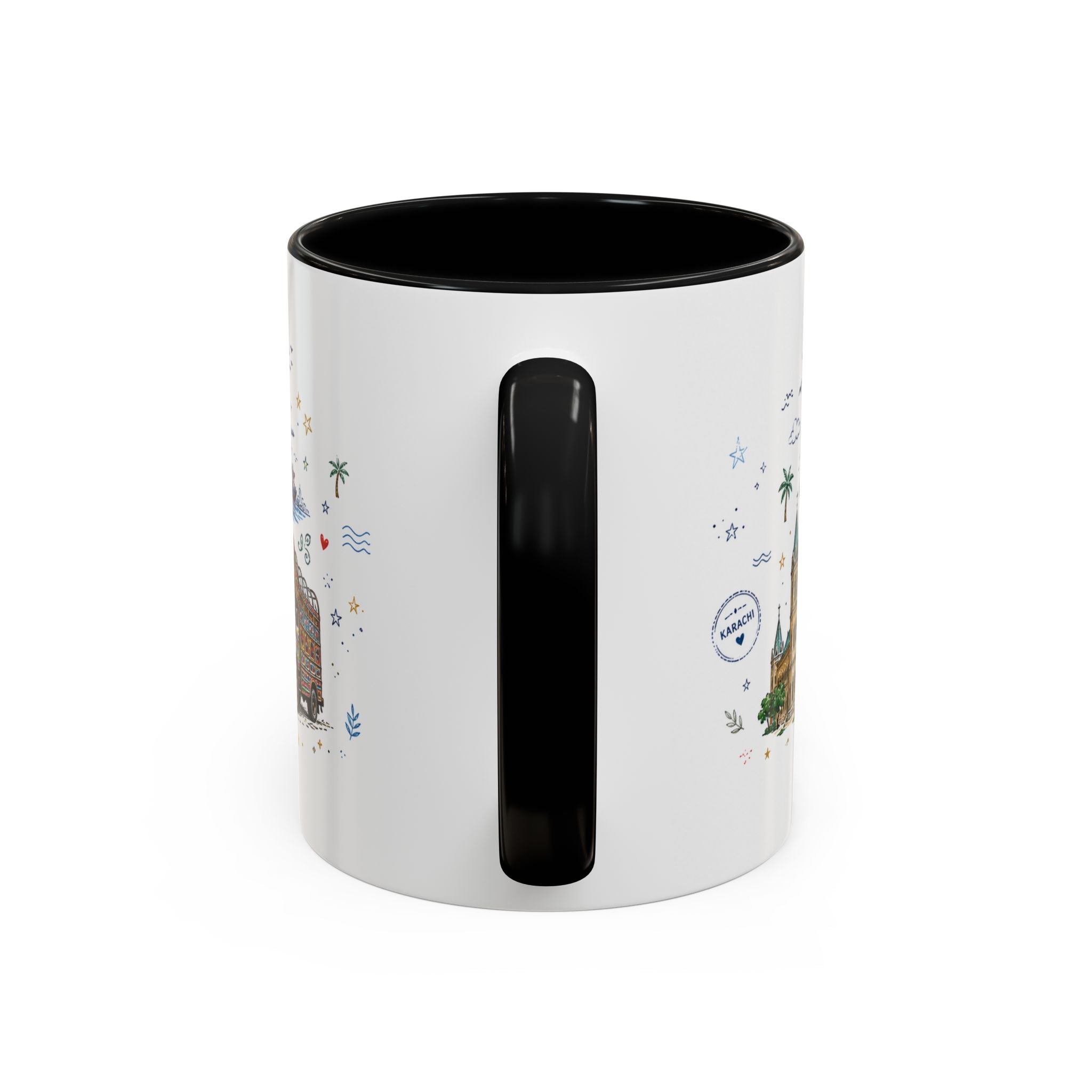 Karachi Coffee Mug | Pakistan Souvenir Travel Gift | Accent Color Ceramic 11oz 15oz