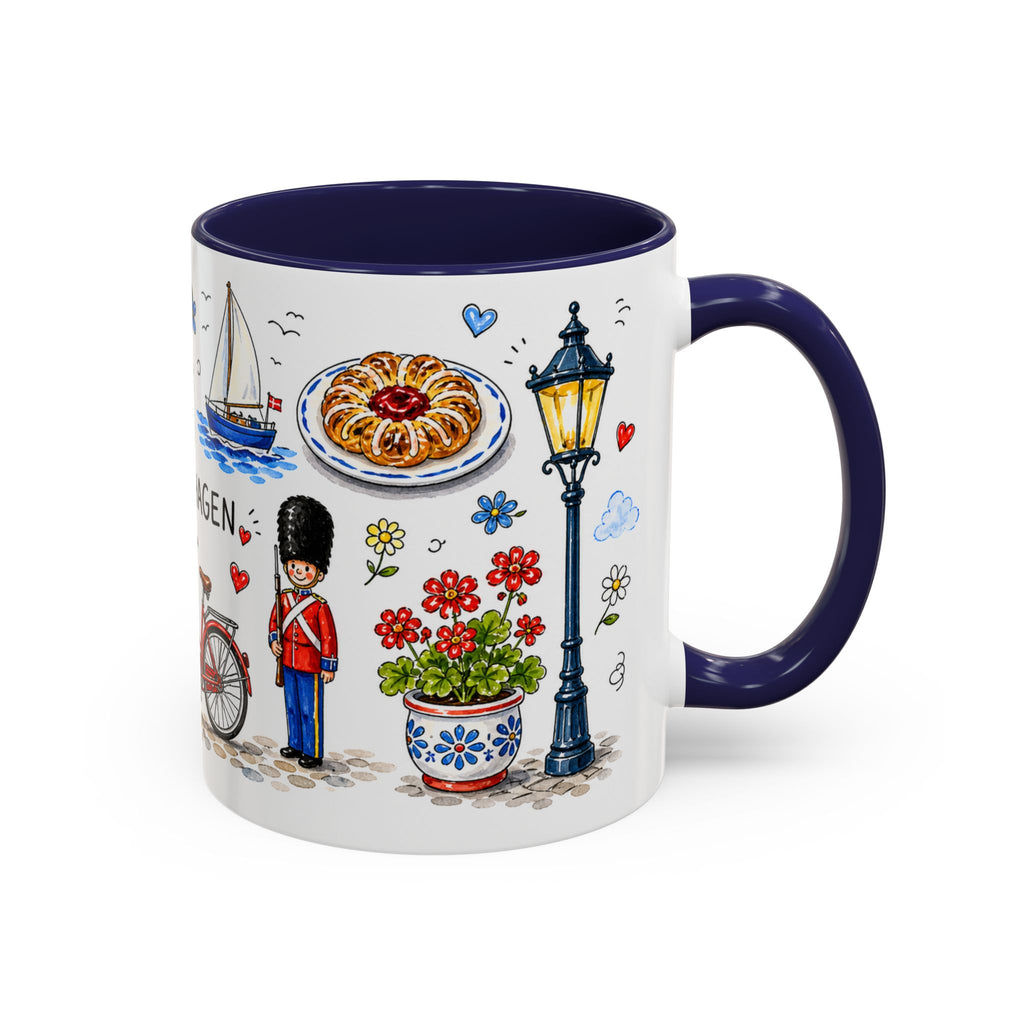 Copenhagen Travel Mug | European City Souvenir Accent Coffee Mug | 11oz 15oz Ceramic Cup