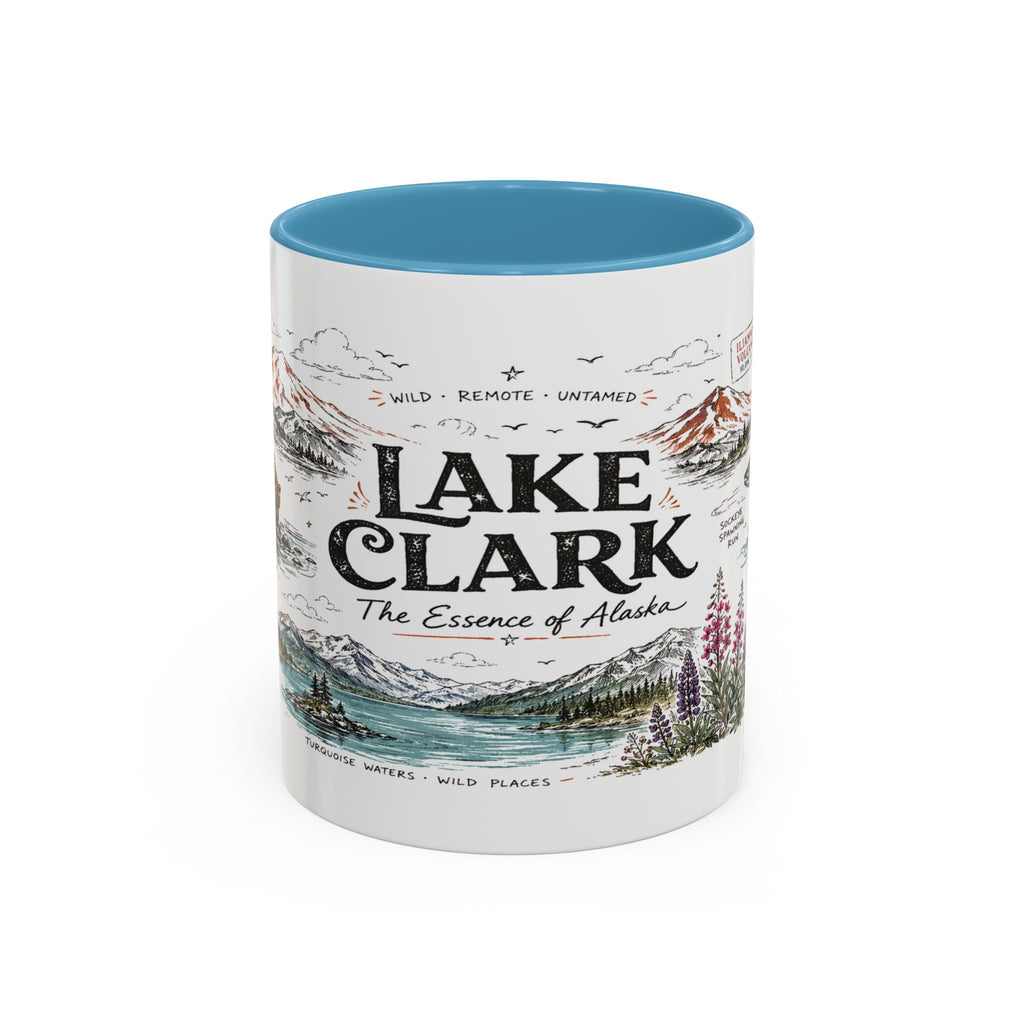 Lake Clark National Park Coffee Mug | Alaska Fly-in Wilderness Adventure Gift | Accent Color Ceramic 11oz 15oz