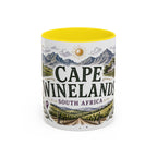 Cape Winelands Coffee Mug | Travel Destination Souvenir Gift | Accent Color Ceramic 11oz 15oz