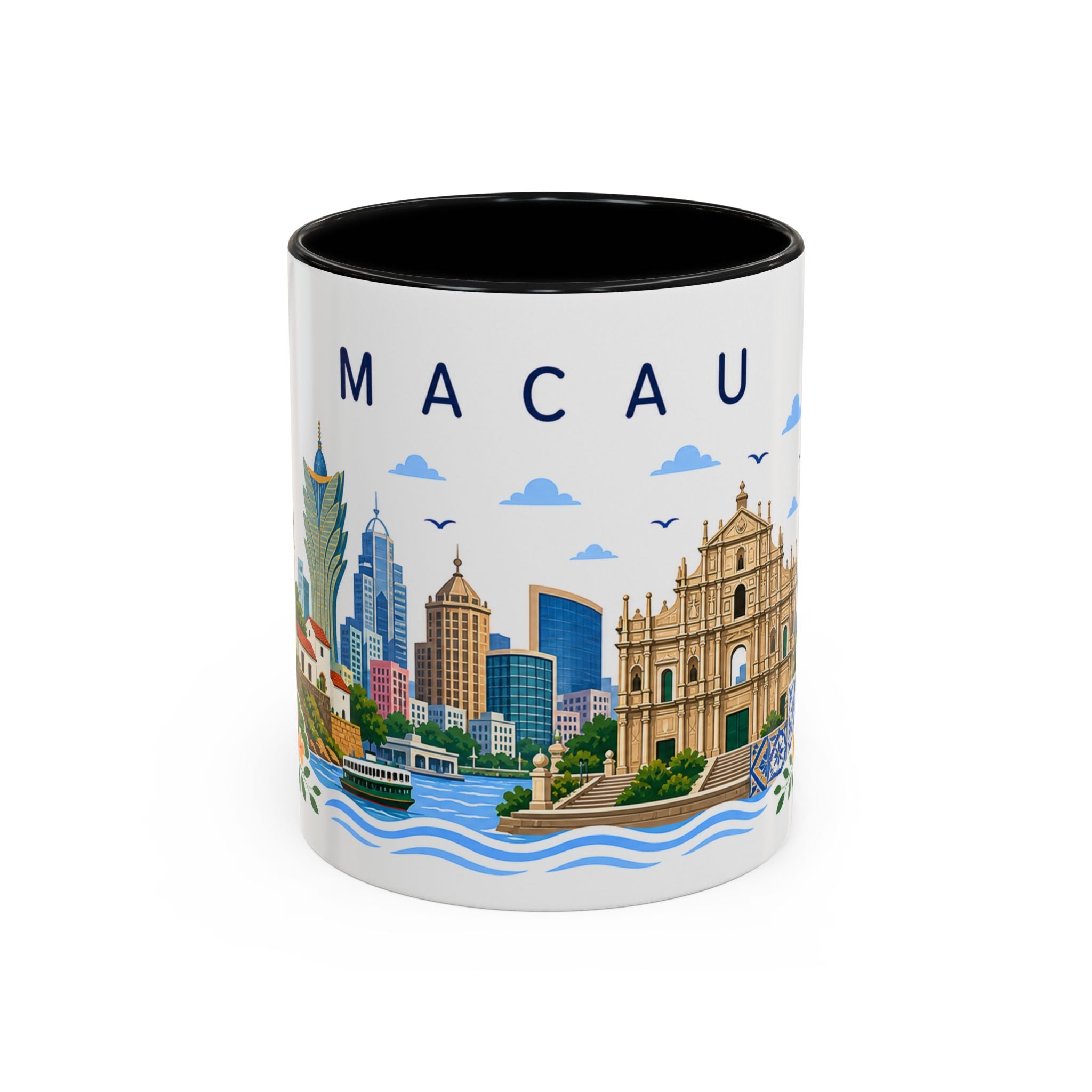 Macau Coffee Mug | Travel Souvenir Accent Mug | Place Gift Ceramic Cup 11oz 15oz