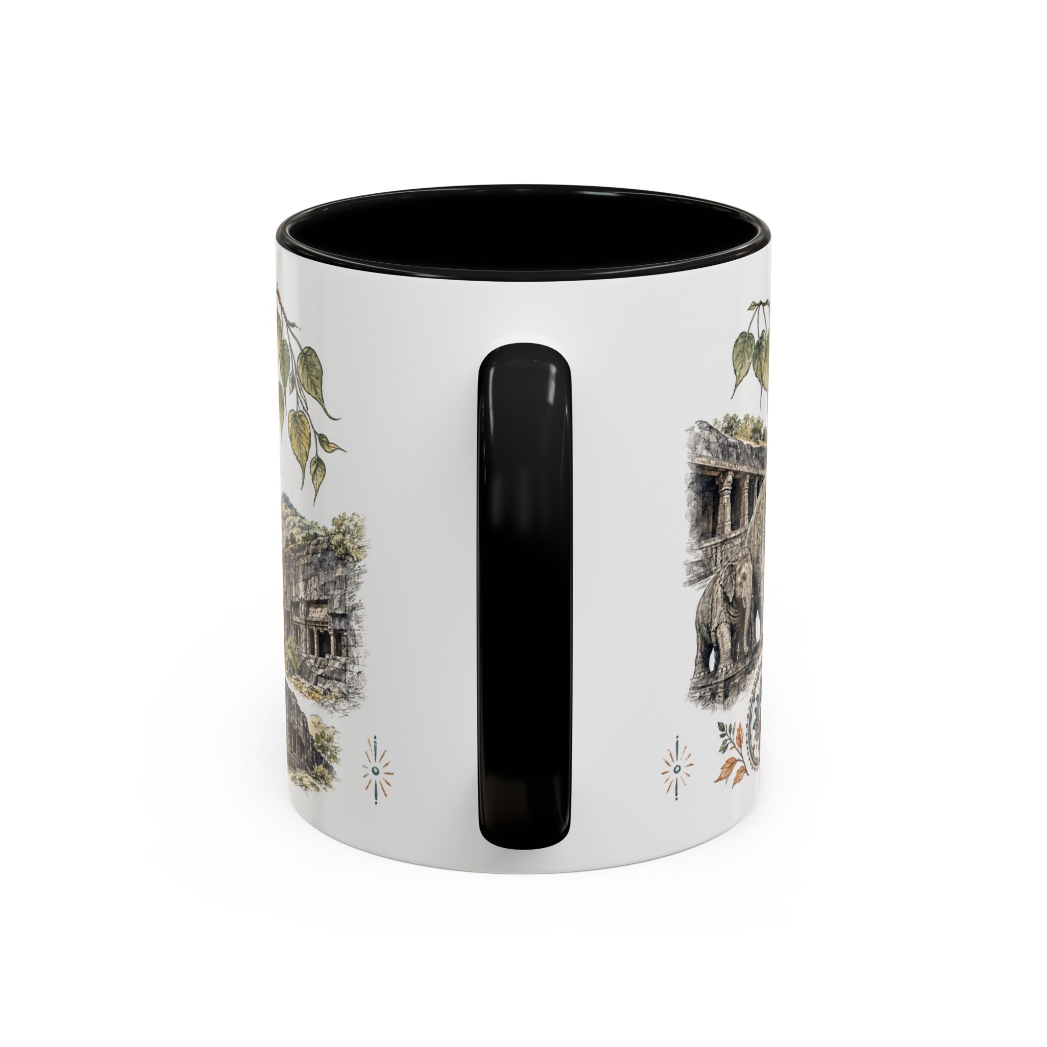 Ellora Caves Mug, India Travel Souvenir, Bucket List Gift, Accent Ceramic Coffee Mug 11oz 15oz