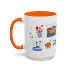 Copenhagen Coffee Mug | Postage Stamp Collage Mug | Travel Souvenir Accent Cup 11oz 15oz