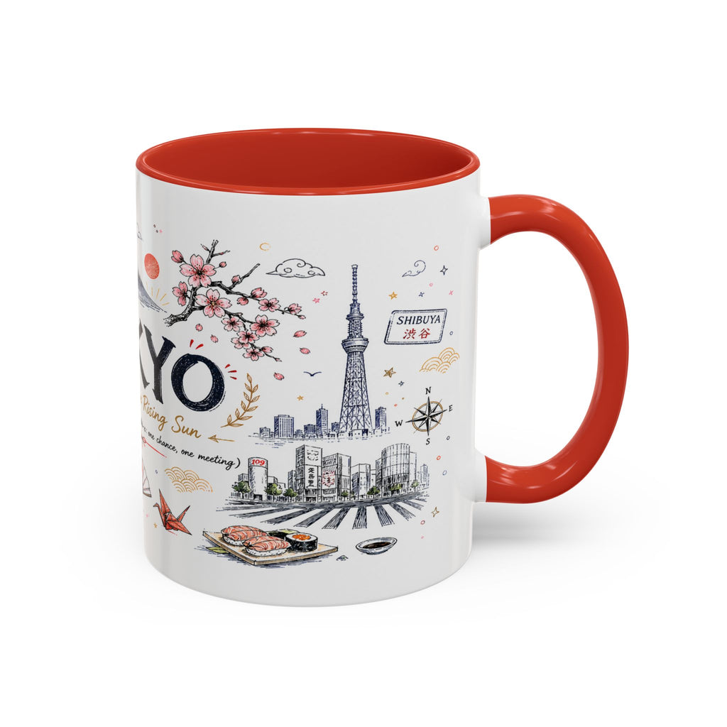 Tokyo Coffee Mug | Japan Souvenir Travel Gift | Accent Color Ceramic 11oz 15oz