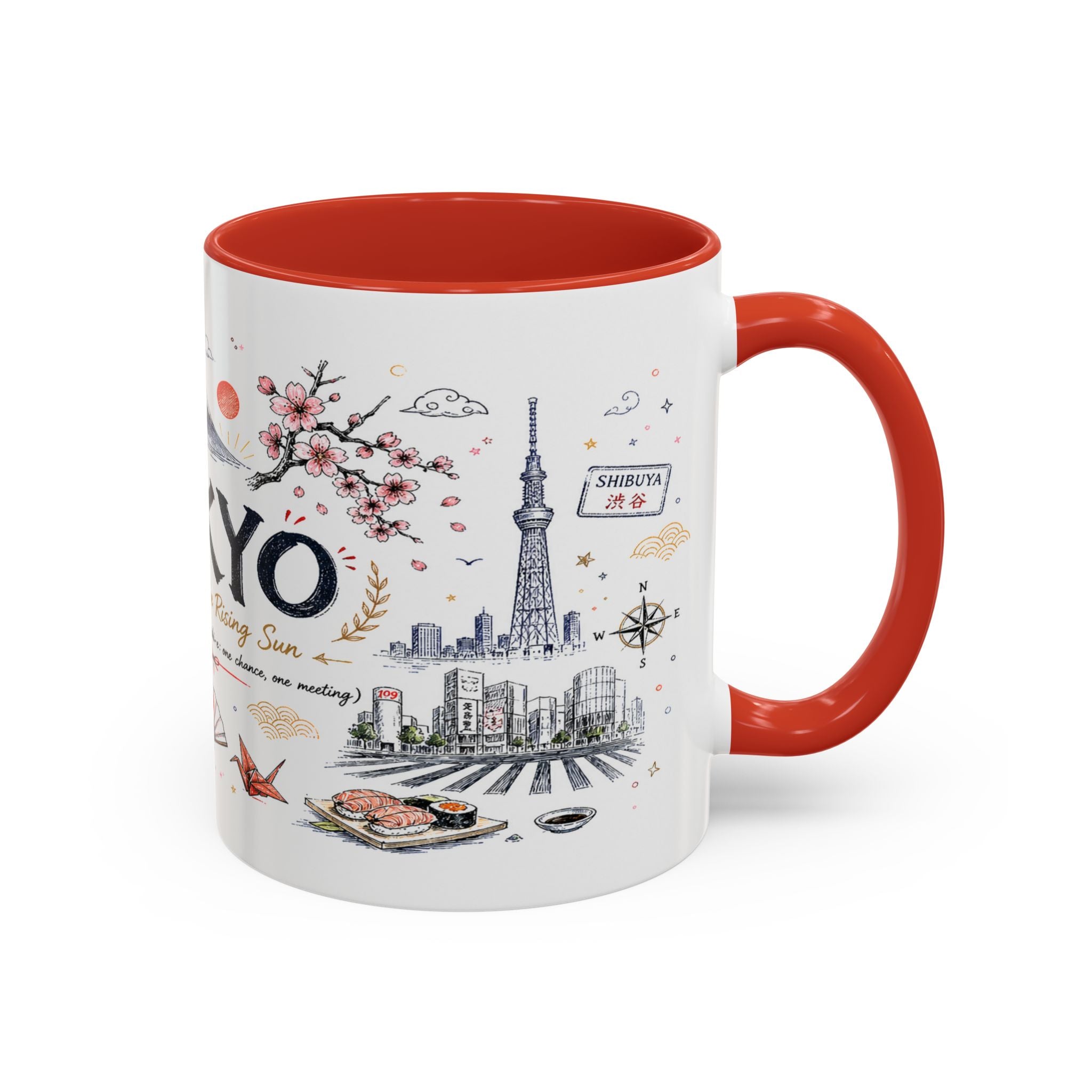 Tokyo Coffee Mug | Japan Souvenir Travel Gift | Accent Color Ceramic 11oz 15oz