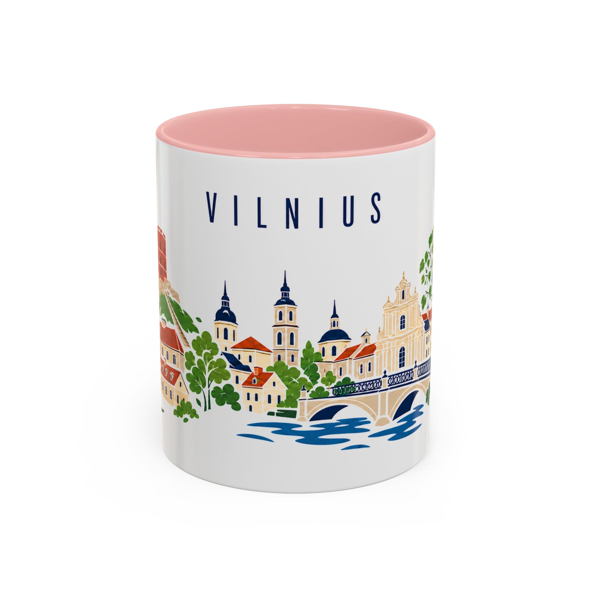 Vilnius Coffee Mug | Lithuania Travel Souvenir | Porcelain Decal City Gift | 11oz 15oz Accent Mug