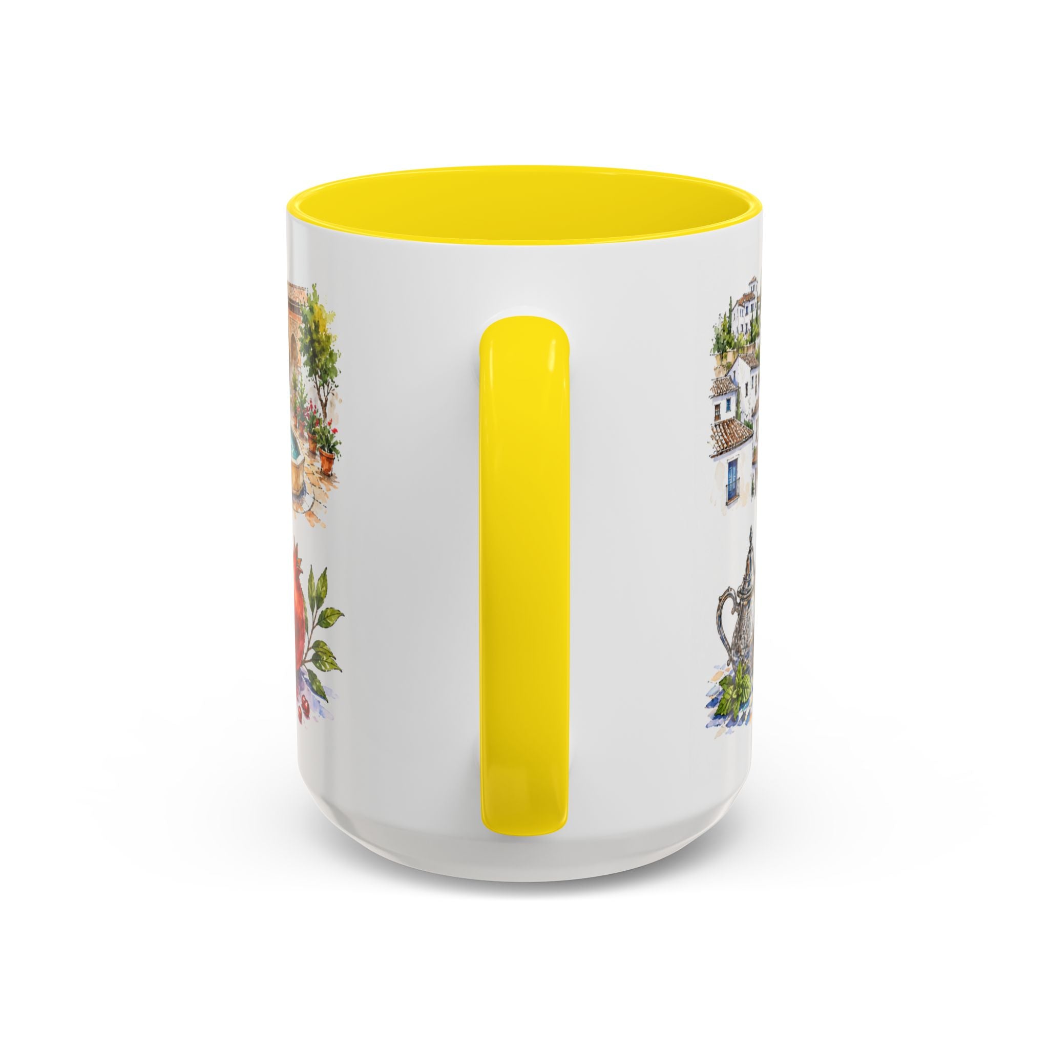 Granada Illustrated Travel Mug | City Souvenir Accent Coffee Mug | 11oz 15oz Ceramic Cup