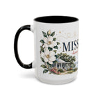 Mississippi State Map Mug | Moving Away, Homesick Gift | Botanical Accent Coffee Cup