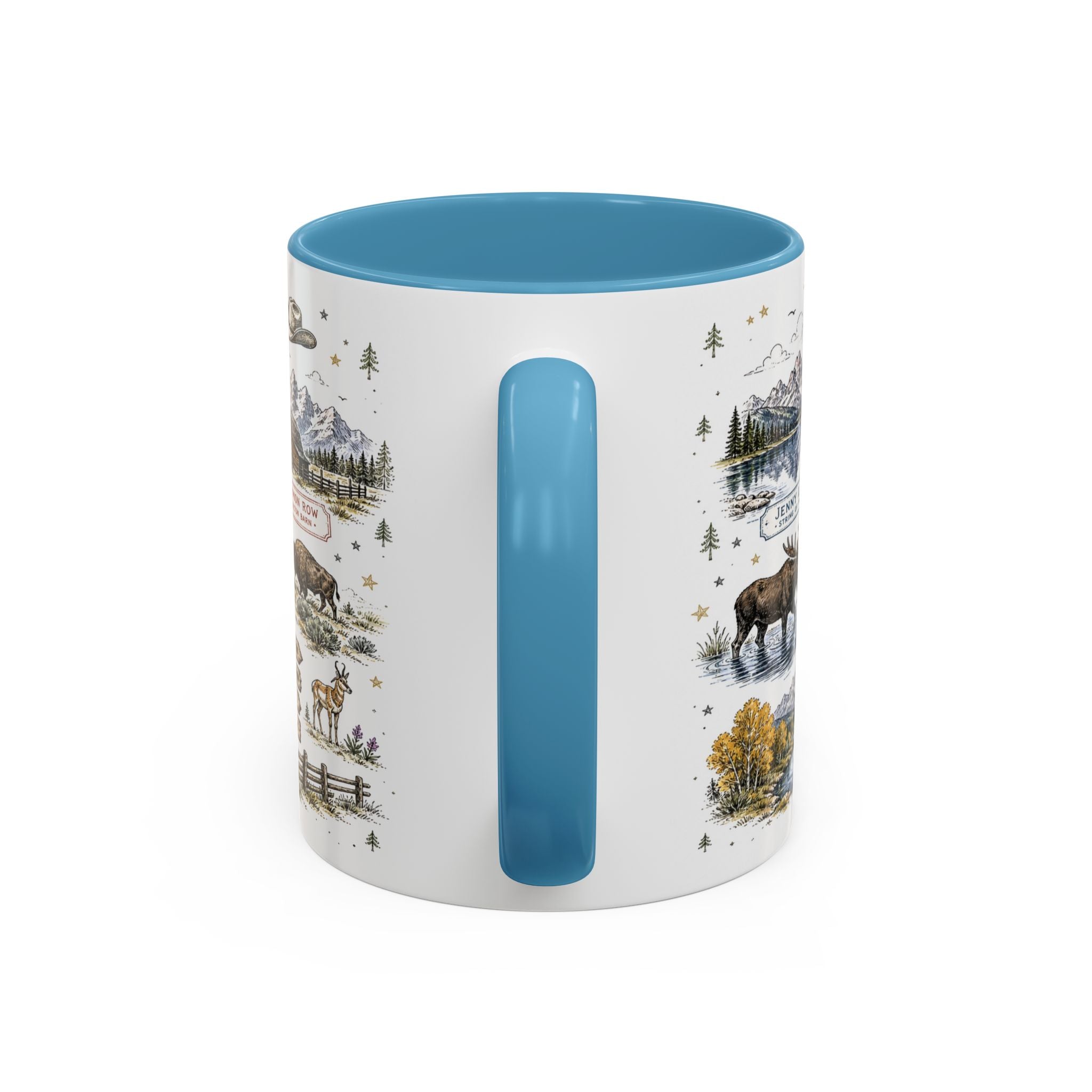 Grand Teton Coffee Mug | National Park Hiking Wyoming Gift | Accent Color Ceramic 11oz 15oz