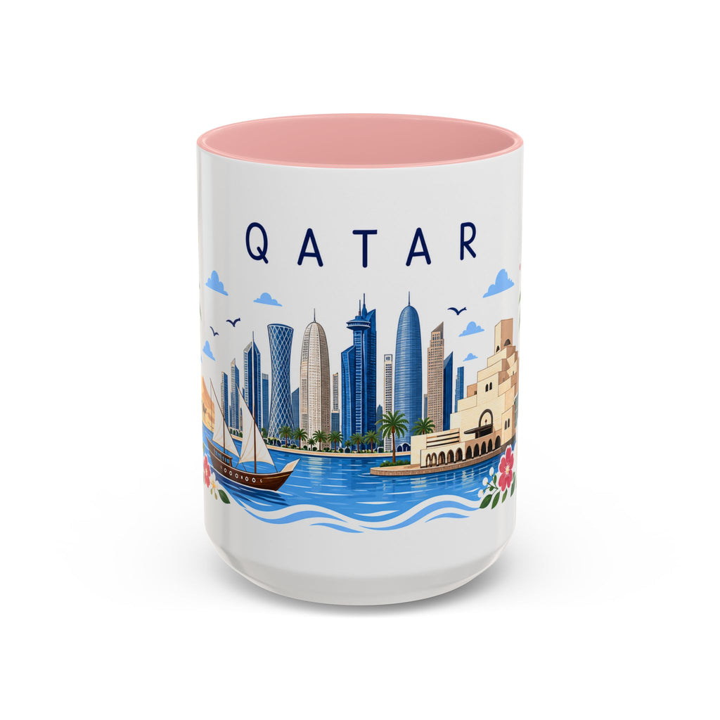 Qatar Coffee Mug | Travel Souvenir Accent Mug | Place Gift Ceramic Cup 11oz 15oz