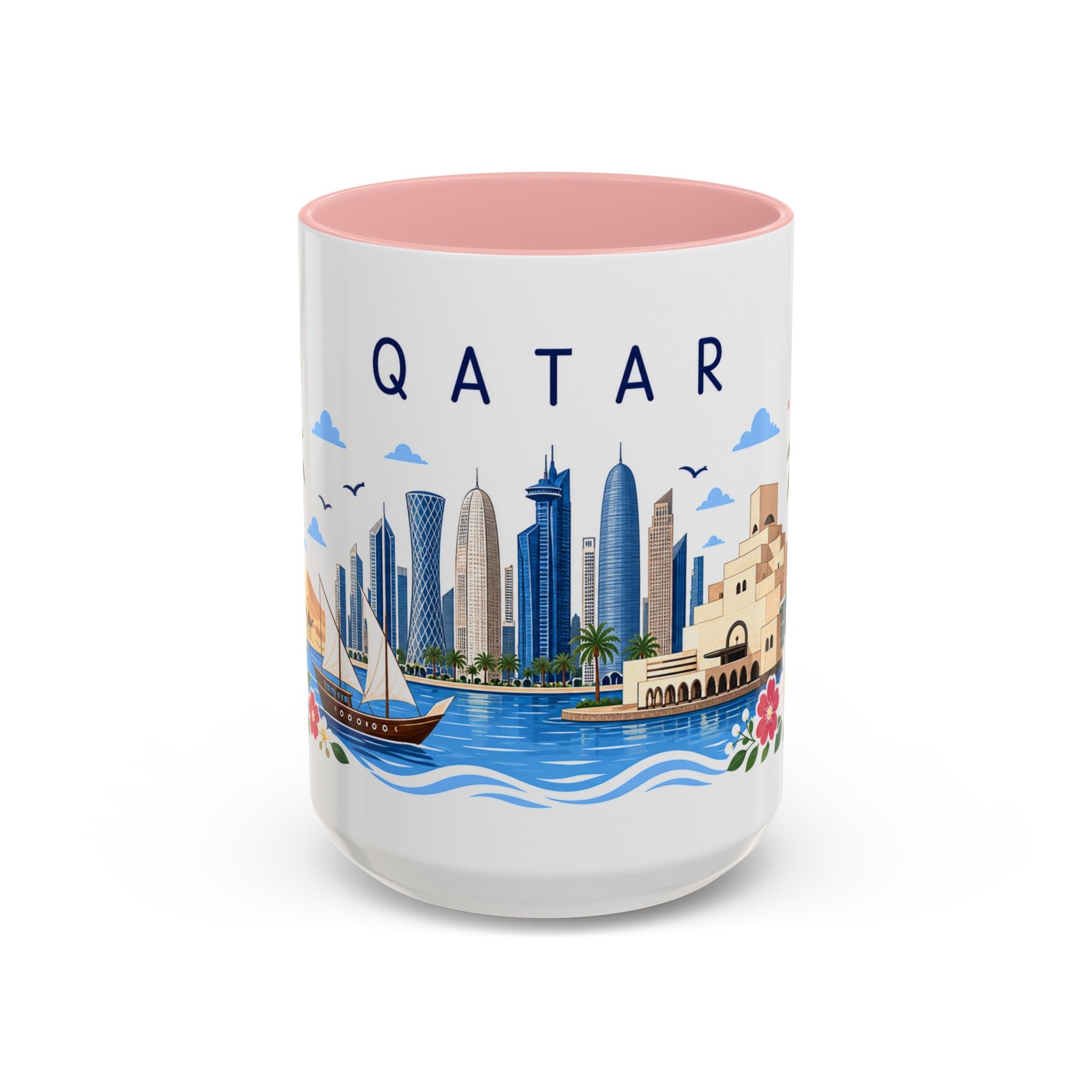 Qatar Coffee Mug | Travel Souvenir Accent Mug | Place Gift Ceramic Cup 11oz 15oz