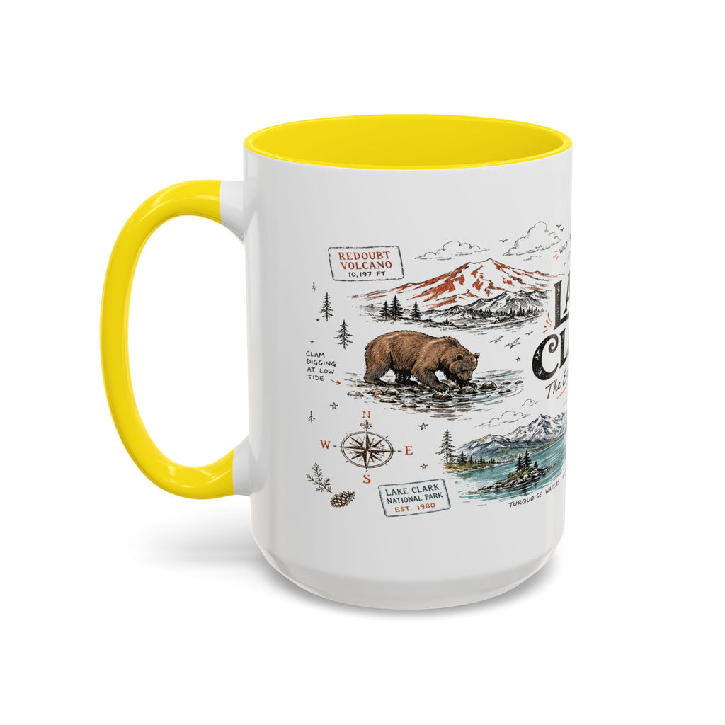 Lake Clark National Park Coffee Mug | Alaska Fly-in Wilderness Adventure Gift | Accent Color Ceramic 11oz 15oz