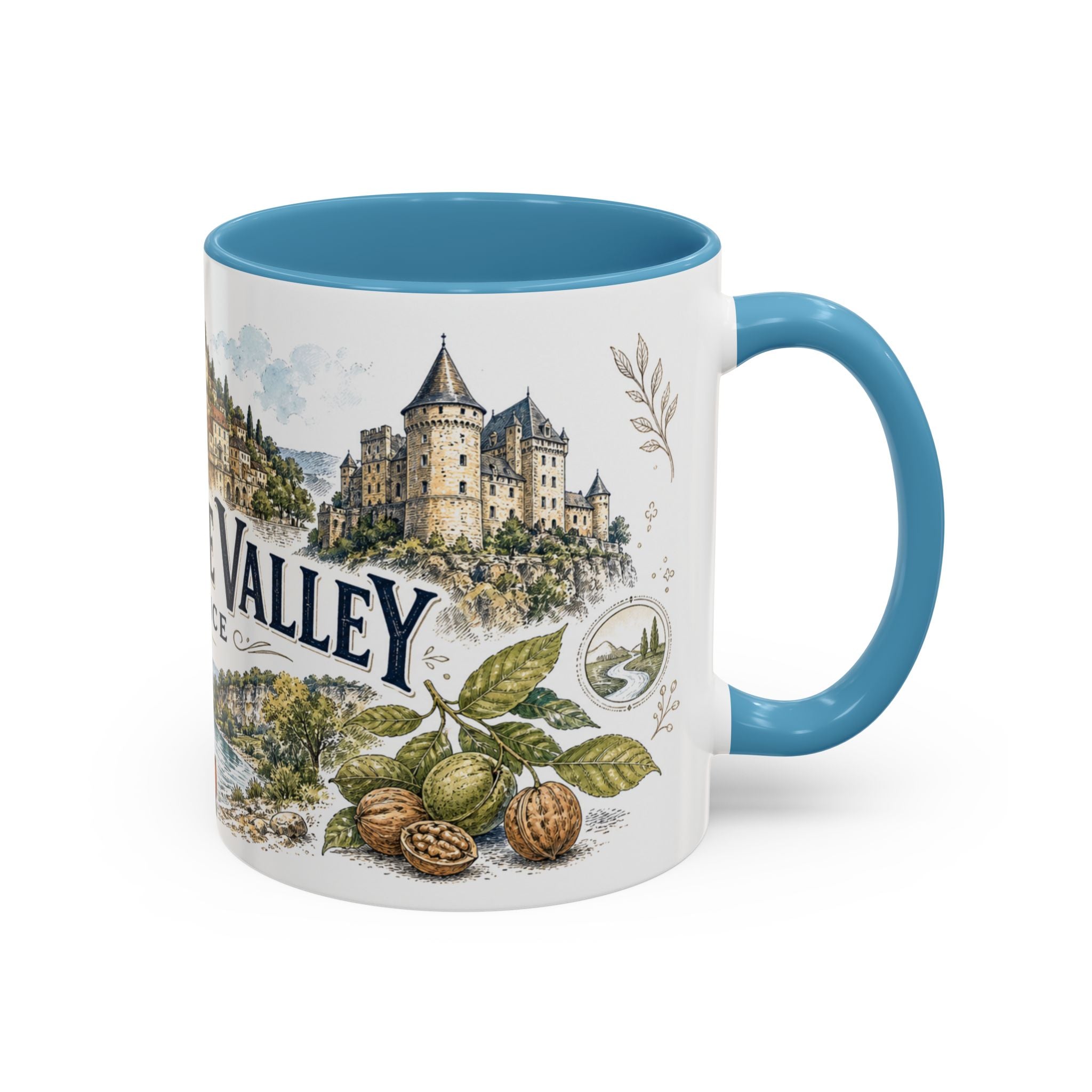 Dordogne Valley Mug, France Travel Souvenir, Bucket List Gift, Accent Ceramic Coffee Mug 11oz 15oz