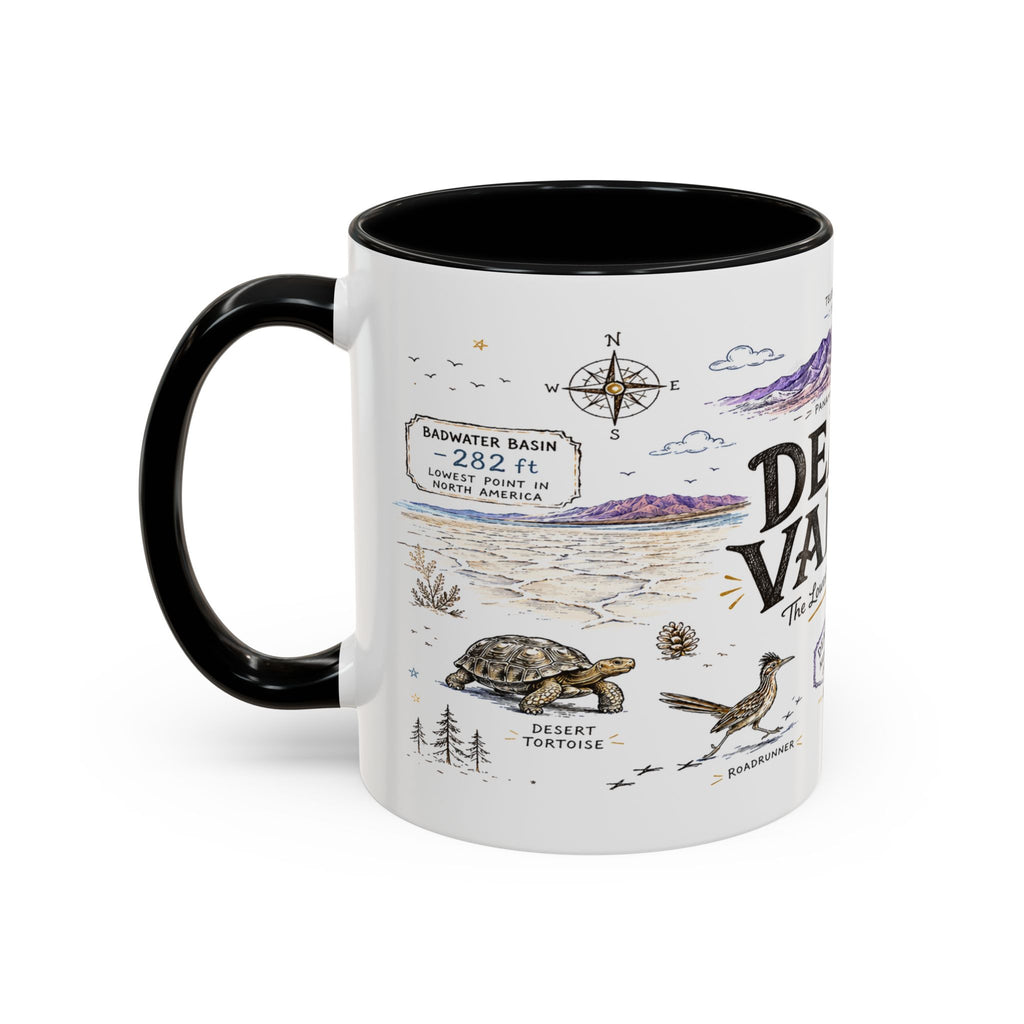 Death Valley National Park Coffee Mug | California Desert Hiking Camping Gift | Accent Color Ceramic 11oz 15oz