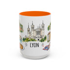 Lyon Illustrated Travel Mug | City Souvenir Accent Coffee Mug | 11oz 15oz Ceramic Cup